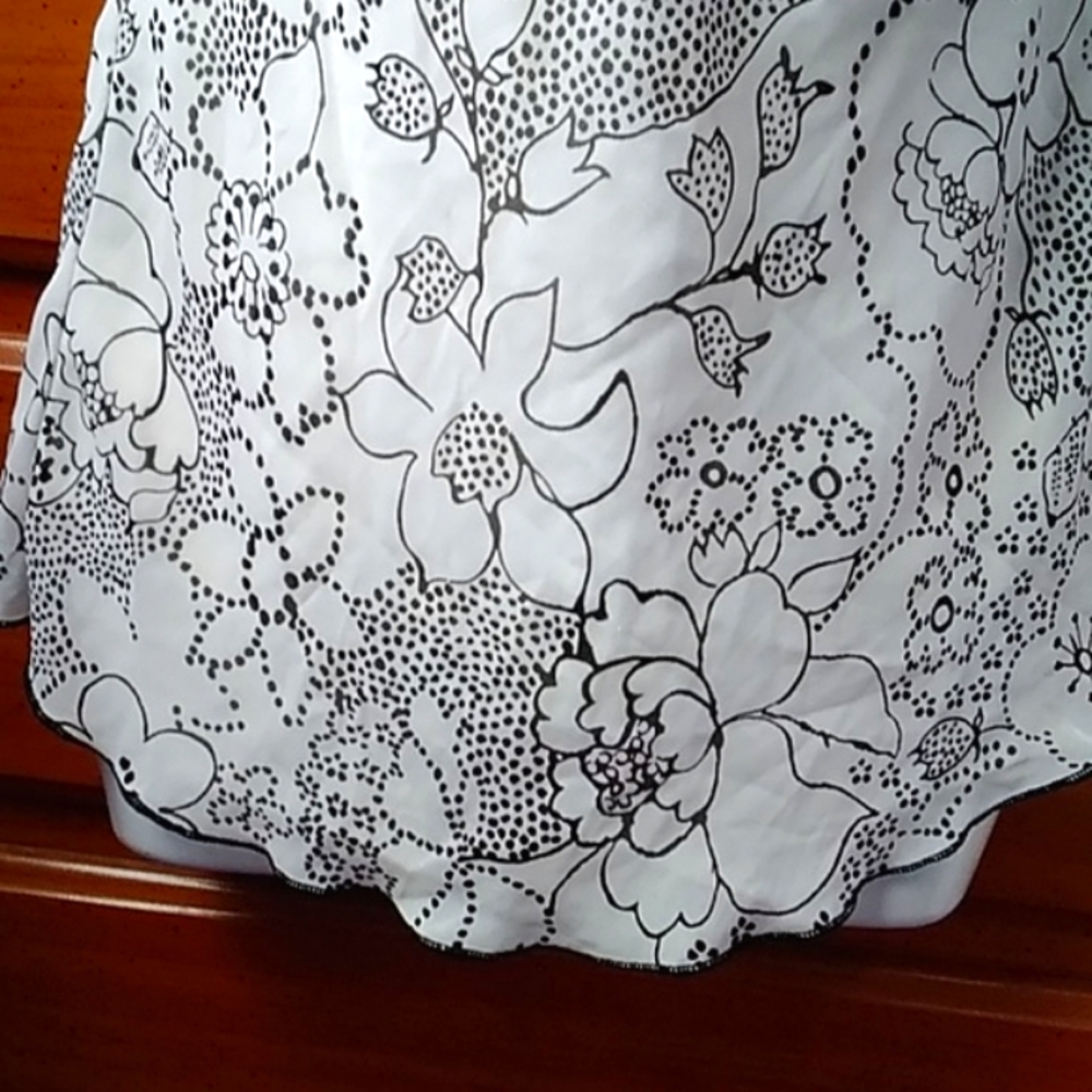 HP! Vintage Strapless Floral Fitted Y2K Scalloped Edges Peplum Top Small - Picture 7 of 9